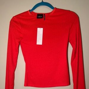 Urban Outfitters Long Sleeve Red Top